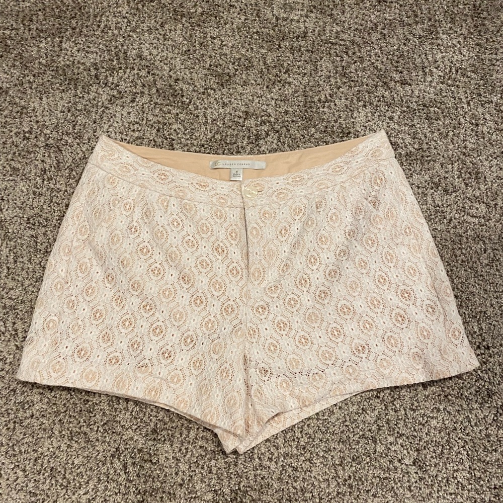 Lauren Conrad cream and white lace shorts